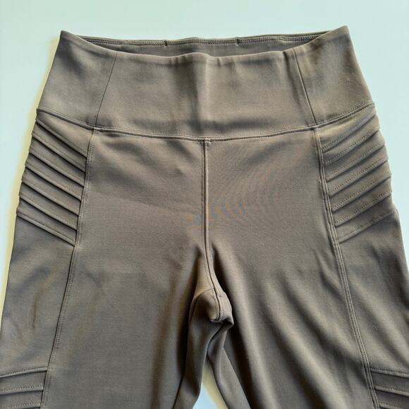 Athleta Delancy Moto Tight Legging Medium High Rise Coffee House Tailored EUC - Picture 8 of 16